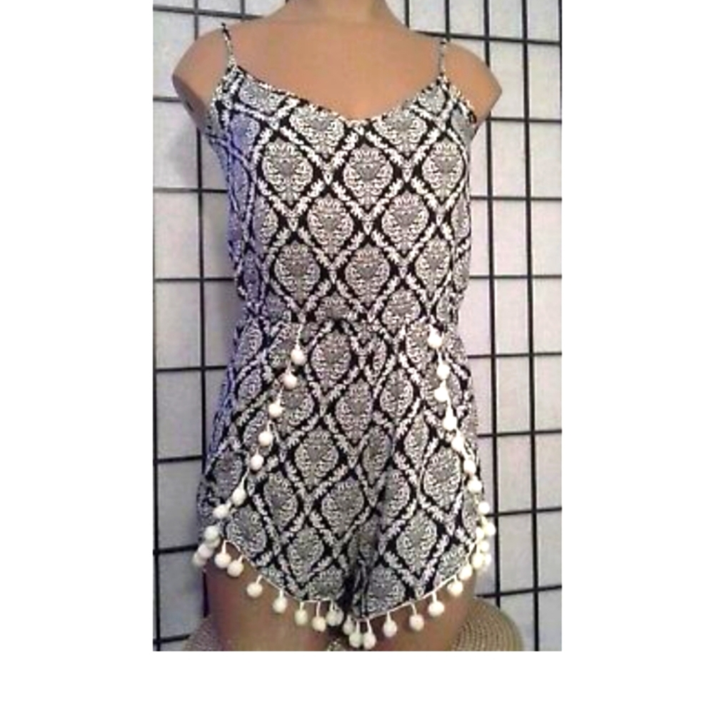 Anthropologie 5th & Love Pom Pom Romper